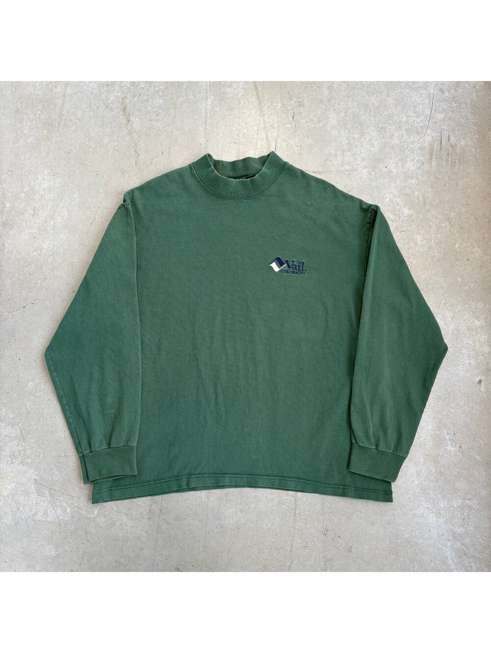 Vintage 90s Vail Colorado Embroidered Logo Longsleeve Shirt Extra Large Green